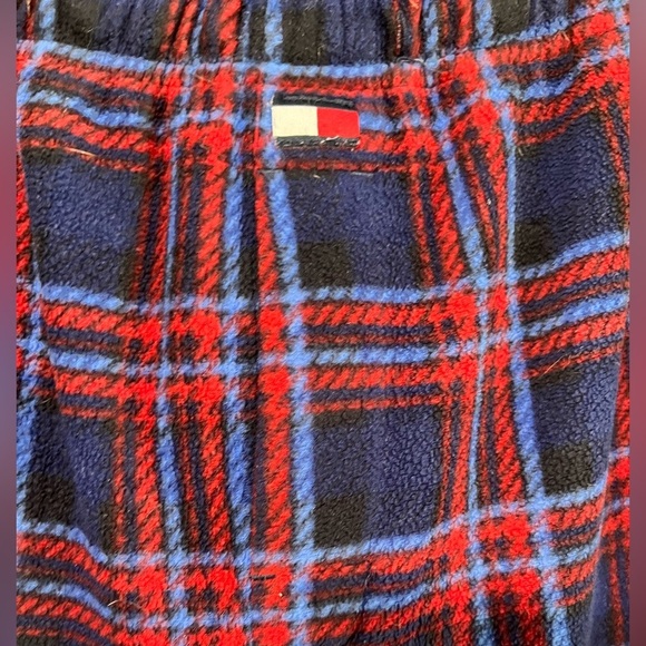 Tommy Hilfiger Sleepwear Plaid Fleece Pajama Pants Blue Red S Cozy Lounge - Picture 6 of 13